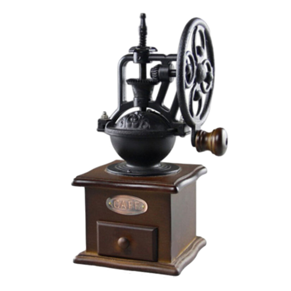 Vintage Manual Coffee Grinder Wheel Design Coffee Bean Hand Coffee Mill Grinding
