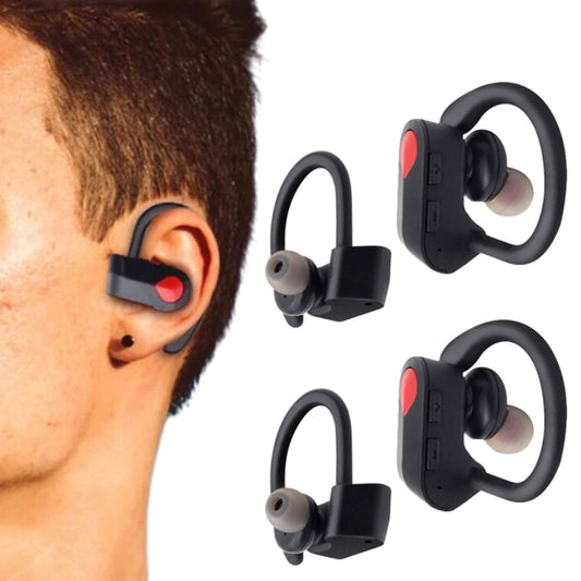 2Pcs Wireless Bluetooth 5.0 Headset Sports Earbuds Stereo Ear Hook Headphones