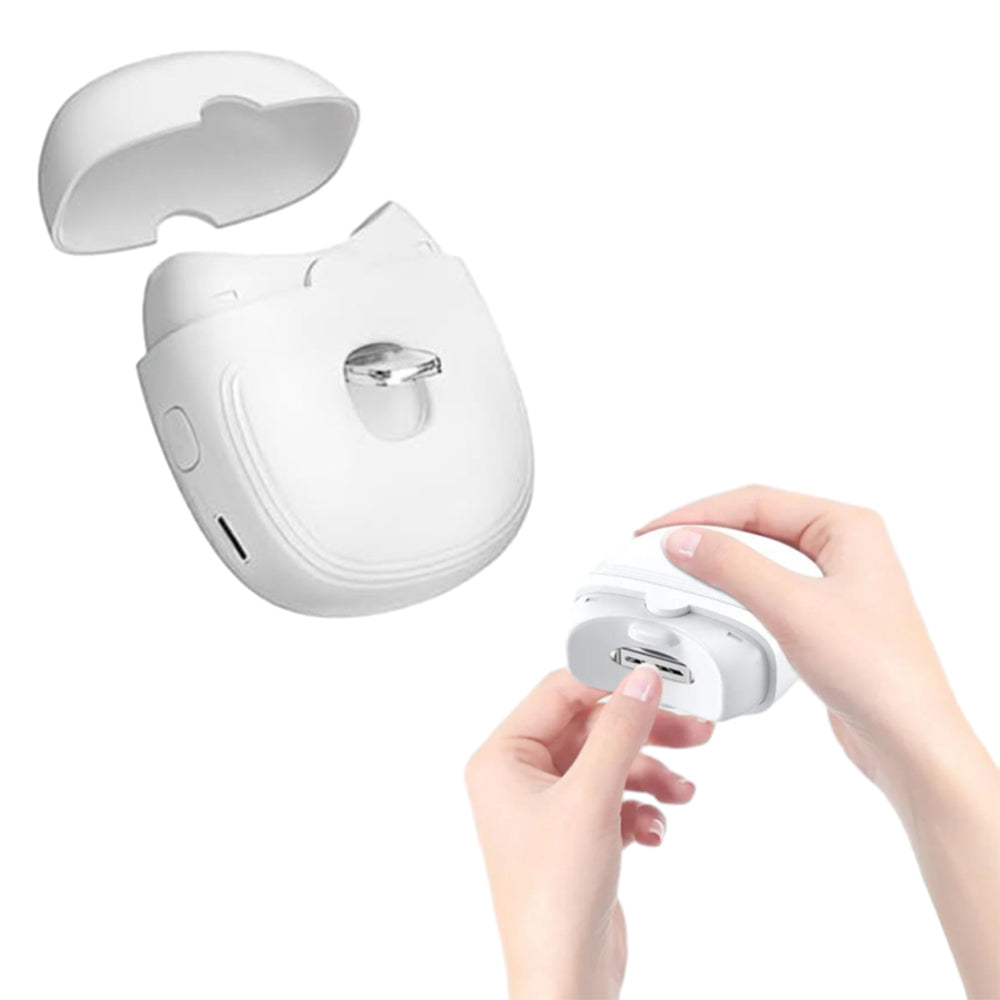 USB Electric Fingernail Clipper Automatic Light Trimmer Nail Cutter