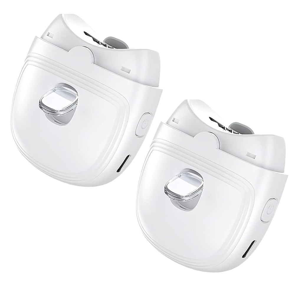 2Pcs USB Electric Fingernail Clipper Automatic Light Trimmer Nail Cutter