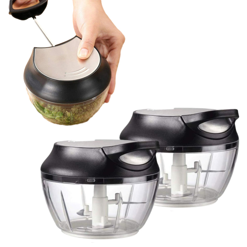 2Pcs Pull String Manual Vegetable Fruit Onion Nut Chopper Mincer Mixer Dicer