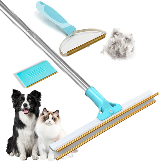 3Pcs Pet Hair Remover Bundle Carpet Rake Long Handle Adjustable Remover Tool