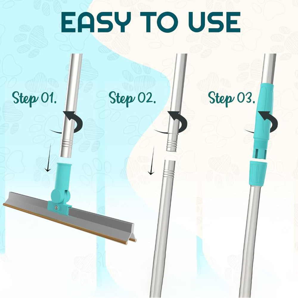3Pcs Pet Hair Remover Bundle Carpet Rake Long Handle Adjustable Remover Tool