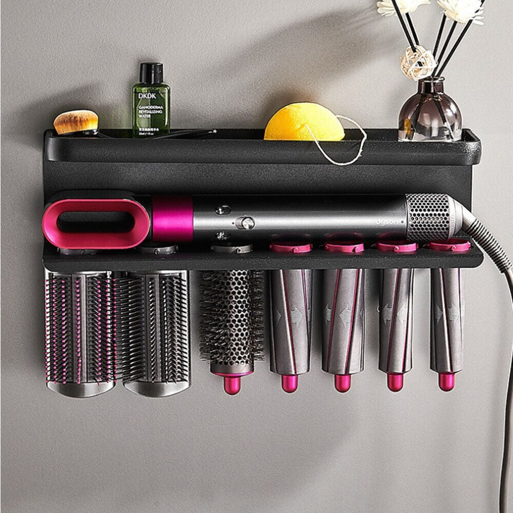 Curling Wand Wall Mount Holder Hair Dryer Shelf Storage Rack for Dyson Styler
