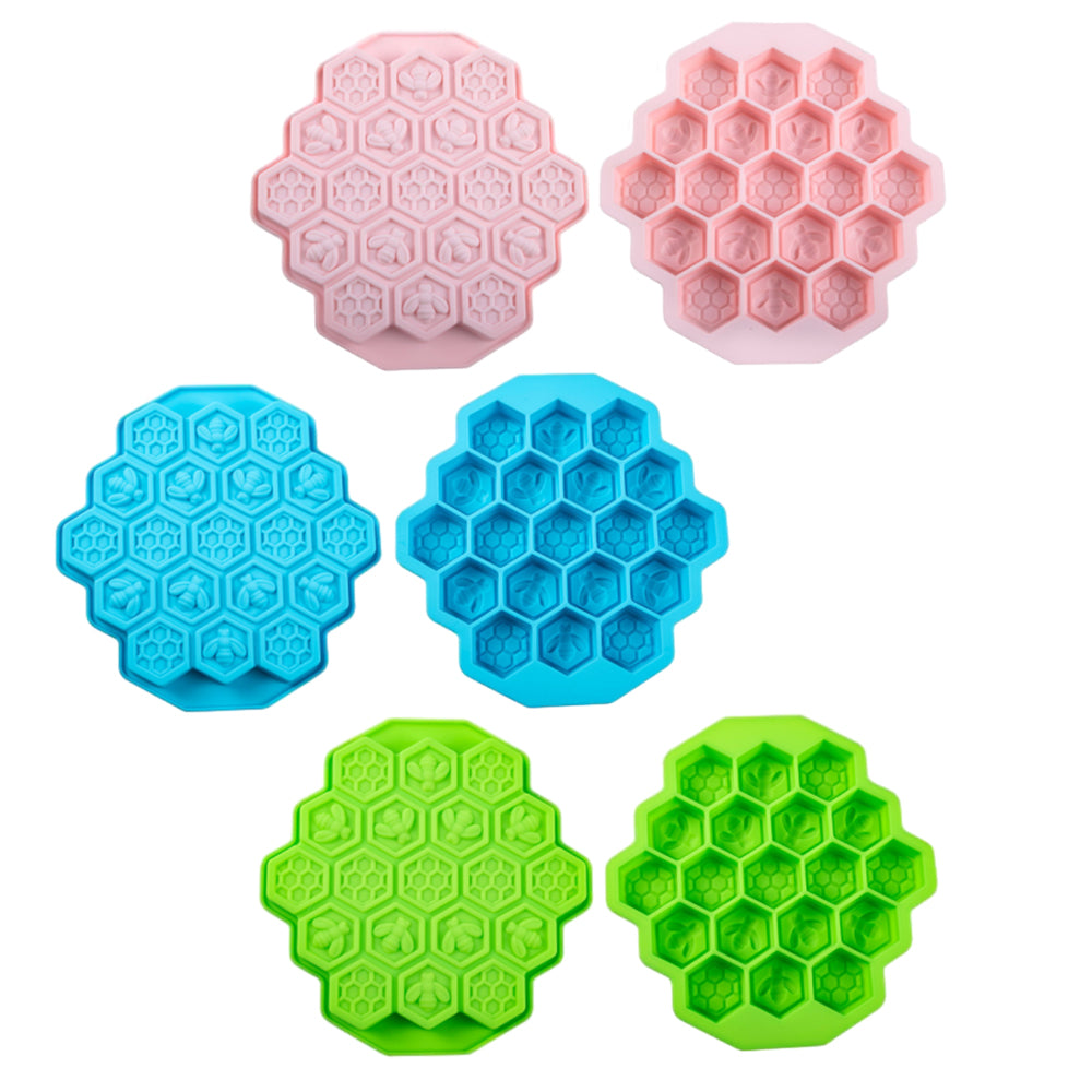 3Pcs 19 Cell Silicone Bee Honeycomb Cake Mould Chocolate Soap Bakeware Mold
