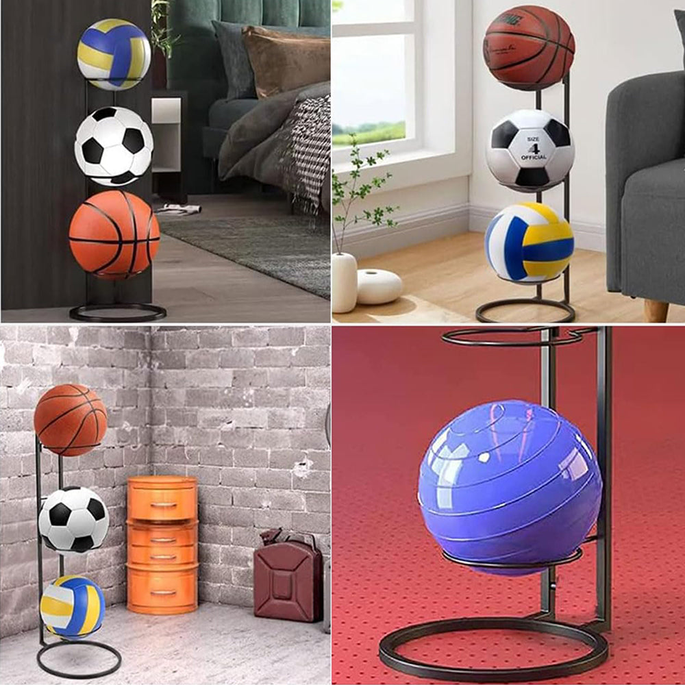 3-Tier Vertical Ball Storage Holder Ball Organizer Rack Display Stand