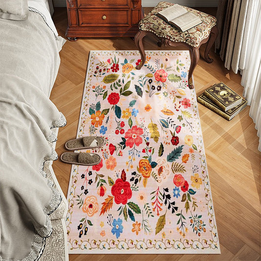 60x180cm Door Mat Indoor Entrance Rug Washable Boho Floral Small Area Rug Pink