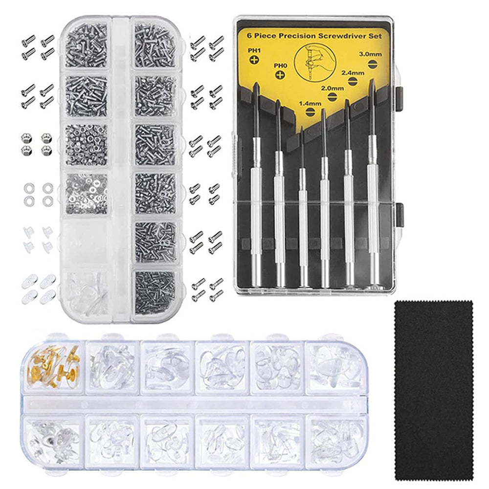 1100Pcs Tiny Repair Screws Nuts Screwdriver Kit Set For Eyeglass Glasses