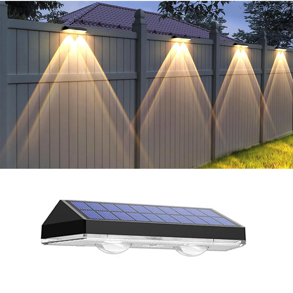 Solar Powered LED Wall Washer Light Dimmable Fence Garden Wall Light