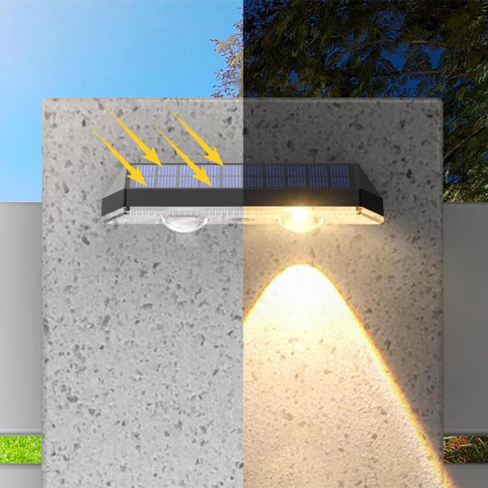 2Pcs Solar Powered LED Wall Washer Light Dimmable Fence Garden Wall Light