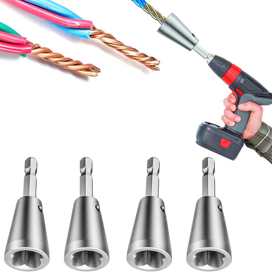 4Pcs Wire Twisting Tool Electric Wire Twister Tool for Drill Cable Nut Twister