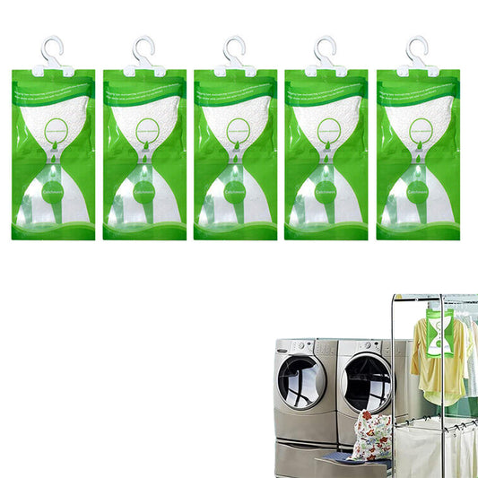 5Pcs Dehumidifier Bag Moisture Absorber Hanging Wardrobe Drying Anti-mold Agent