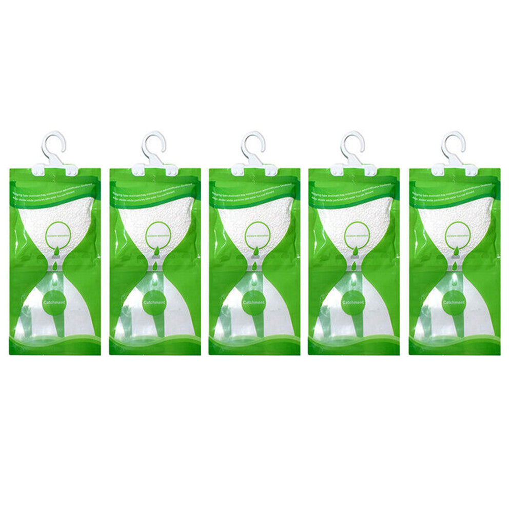 5Pcs Dehumidifier Bag Moisture Absorber Hanging Wardrobe Drying Anti-mold Agent