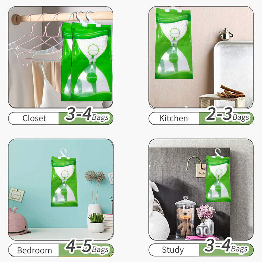5Pcs Dehumidifier Bag Moisture Absorber Hanging Wardrobe Drying Anti-mold Agent