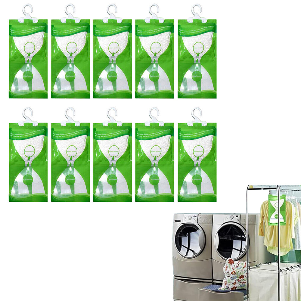 10Pcs Dehumidifier Bag Moisture Absorber Hanging Wardrobe Drying Anti-mold Agent
