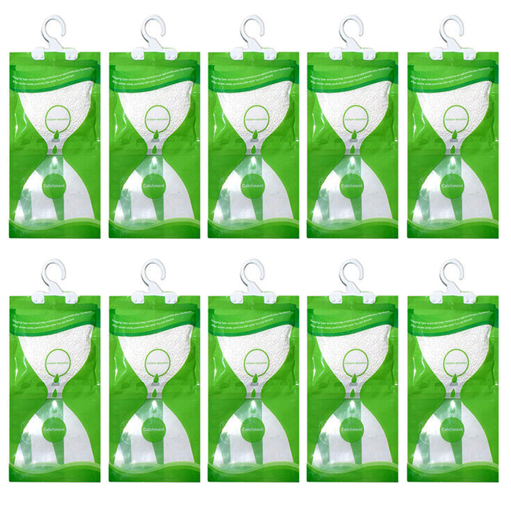10Pcs Dehumidifier Bag Moisture Absorber Hanging Wardrobe Drying Anti-mold Agent