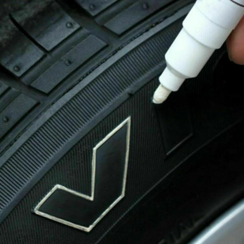 12Pcs Paint Pen Set Oil-Based Permanent Marker Pen For Car Rubber Tyre White