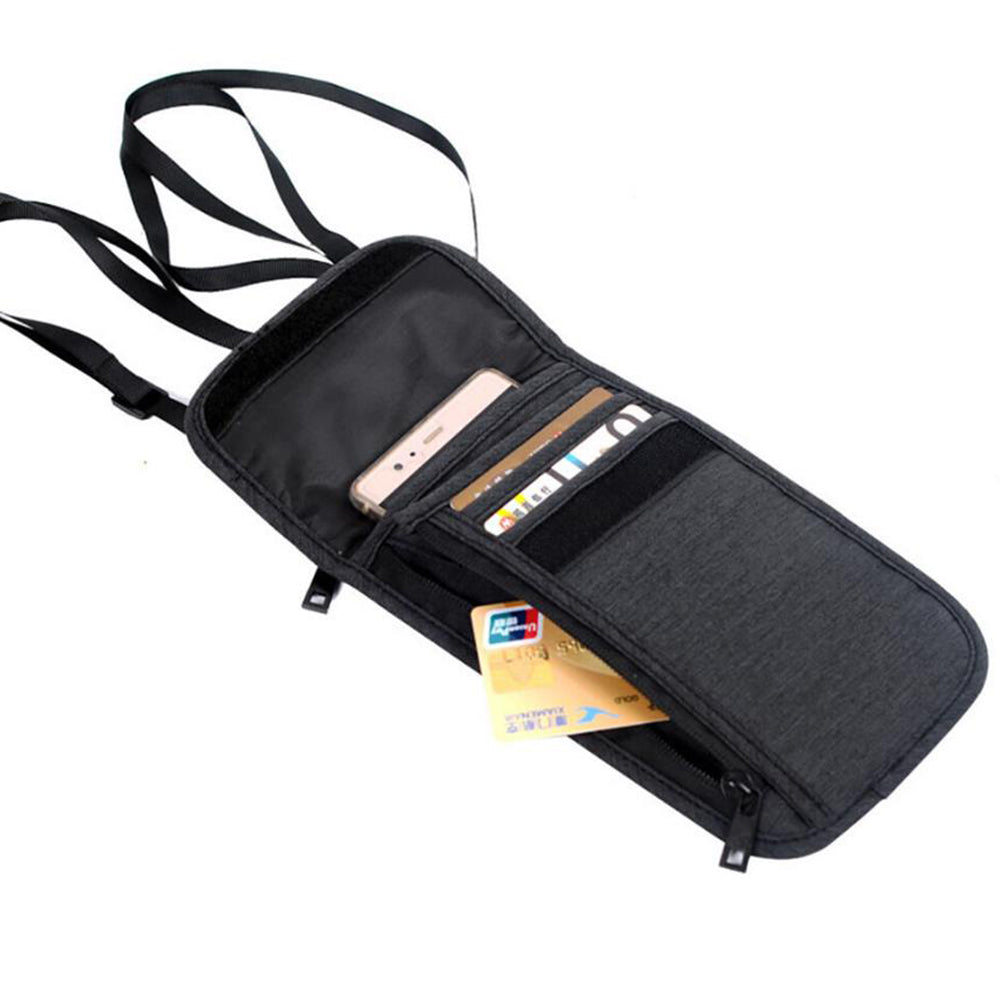 2Pcs RFID Blocking Travel Neck Stash Anti-Theft Security Wallet Pouch Holder