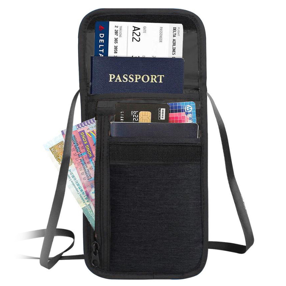 2Pcs RFID Blocking Travel Neck Stash Anti-Theft Security Wallet Pouch Holder