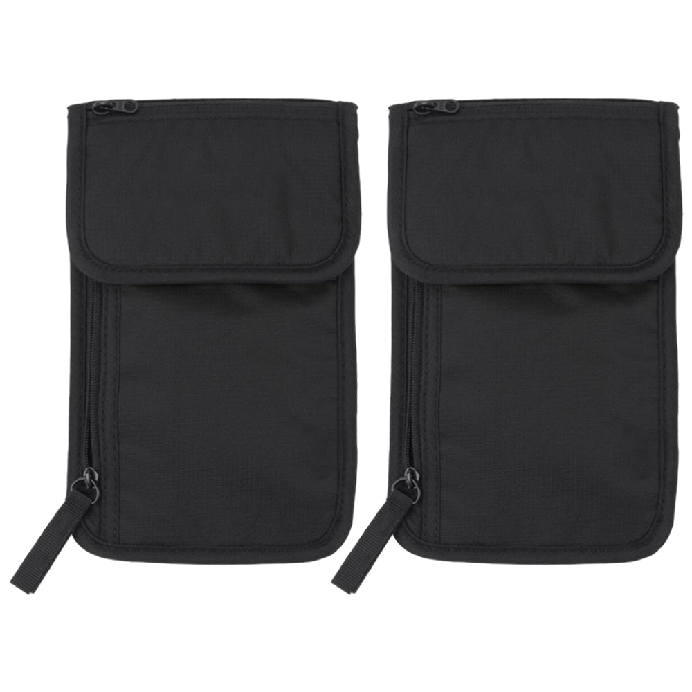 2Pcs RFID Blocking Travel Neck Stash Anti-Theft Security Wallet Pouch Holder