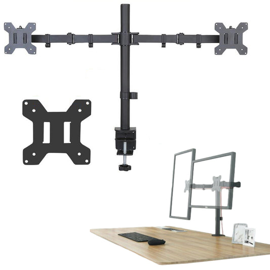 Dual Monitor Stand Arm Adjustable Desk Mount Screen Holder Bracket