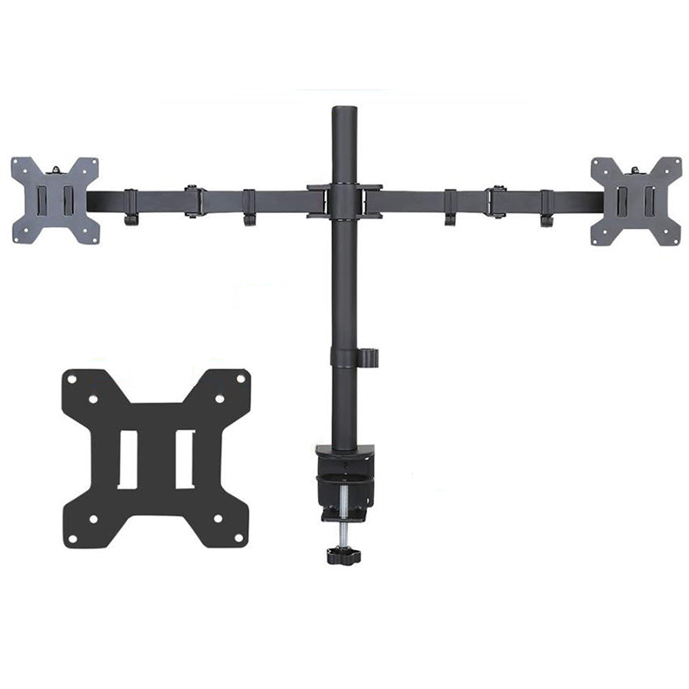 Dual Monitor Stand Arm Adjustable Desk Mount Screen Holder Bracket