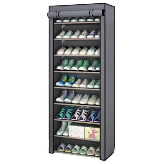 9 Compartments Shoe Rack Stackable Cabinet Storage Organizer Shelves Grey