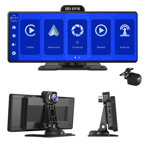 9.3 Inch 4K Dash Cam Portable Wireless Carplay Dual Car Recorder