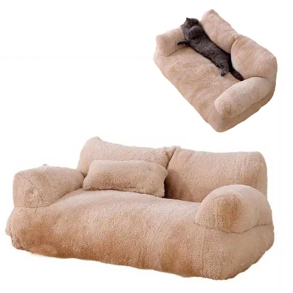 Pet Couch Bed Winter Warm Plush Nest Washable Sofa Cushion Bed Coffee M