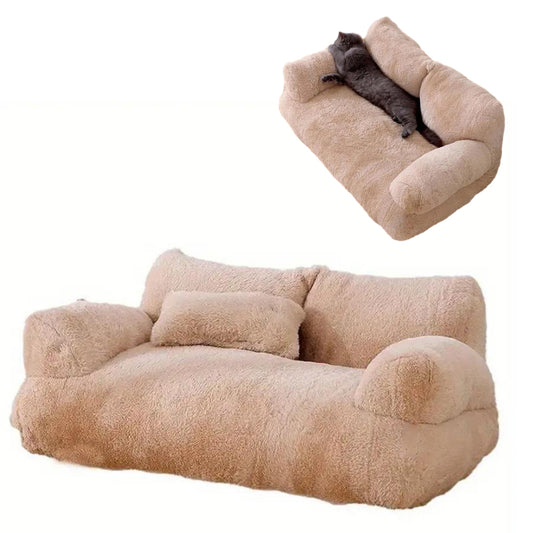Pet Couch Bed Winter Warm Plush Nest Washable Sofa Cushion Bed Coffee L
