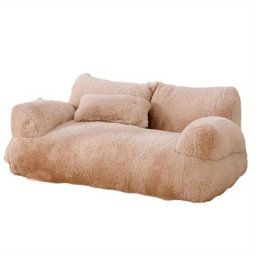 Pet Couch Bed Winter Warm Plush Nest Washable Sofa Cushion Bed Coffee L