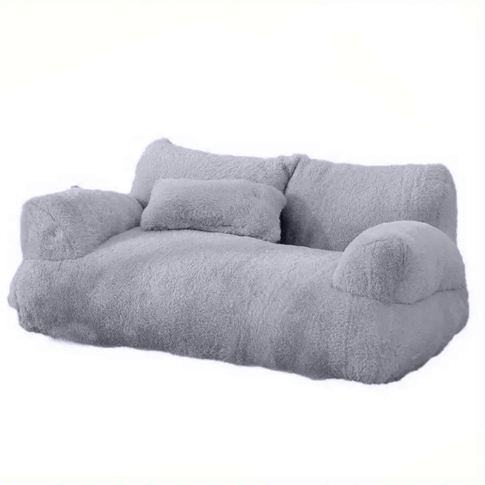 Pet Couch Bed Winter Warm Plush Nest Washable Sofa Cushion Bed Grey XL
