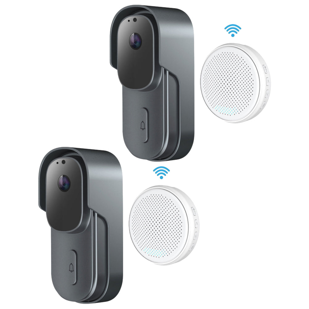 2Pcs Wireless Smart Video Doorbell with Night Vision Intercom Security Camera