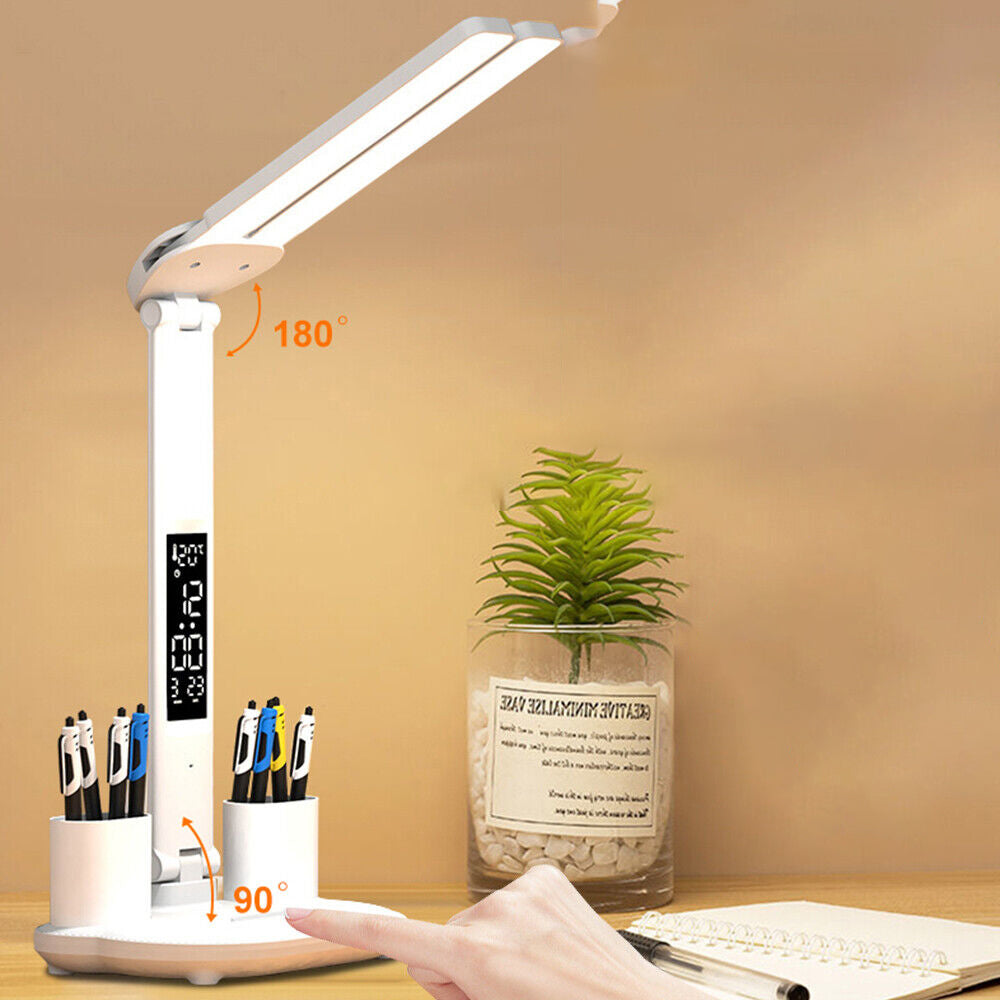 Touch LED Desk Lamp Study Reading Table Light Dimmable with USB Charging Port