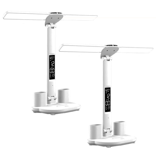 2Pcs Touch LED Desk Lamp Study Reading Table Light Dimmable USB Charging Port
