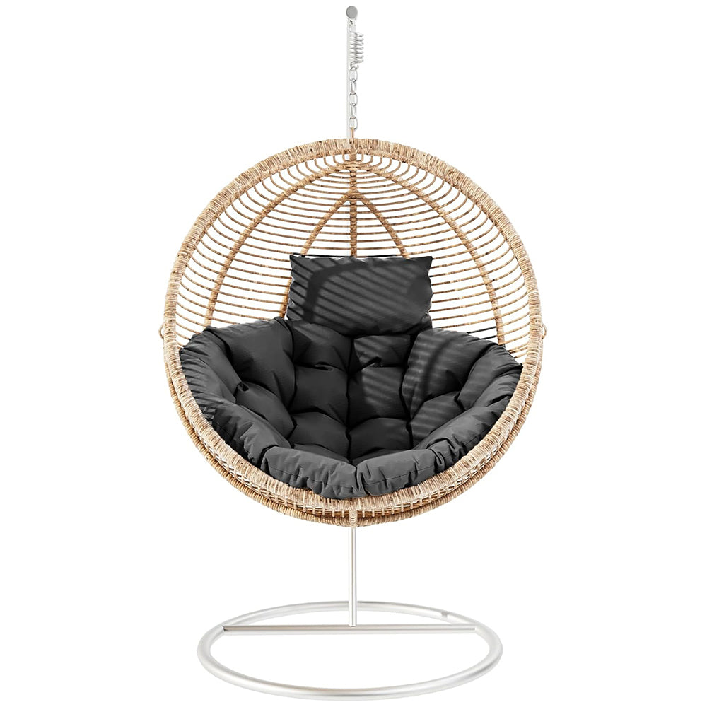 100cm Hanging Egg Chair Cushion Outdoor Hanging Backet Seat Cushion Pad Black