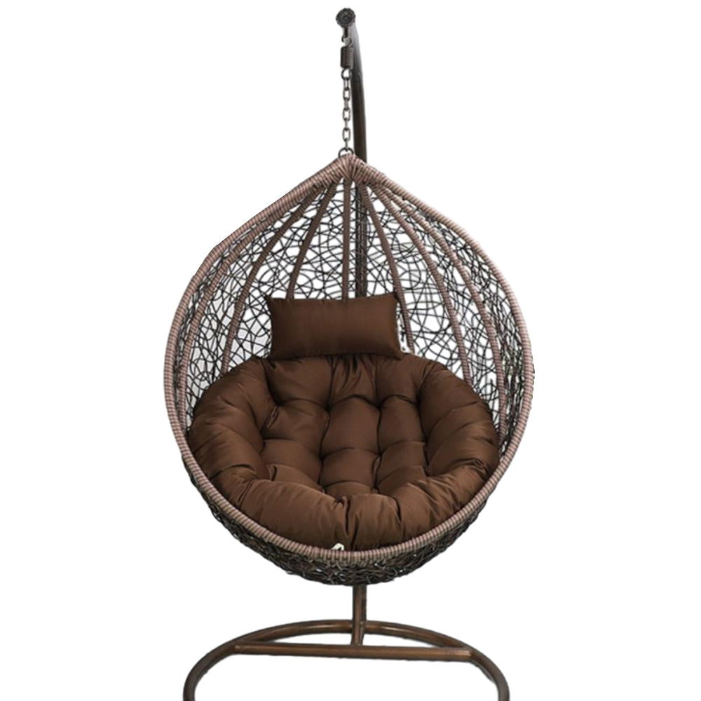 110cm Hanging Egg Chair Cushion Outdoor Hanging Backet Seat Cushion Pad Coffee