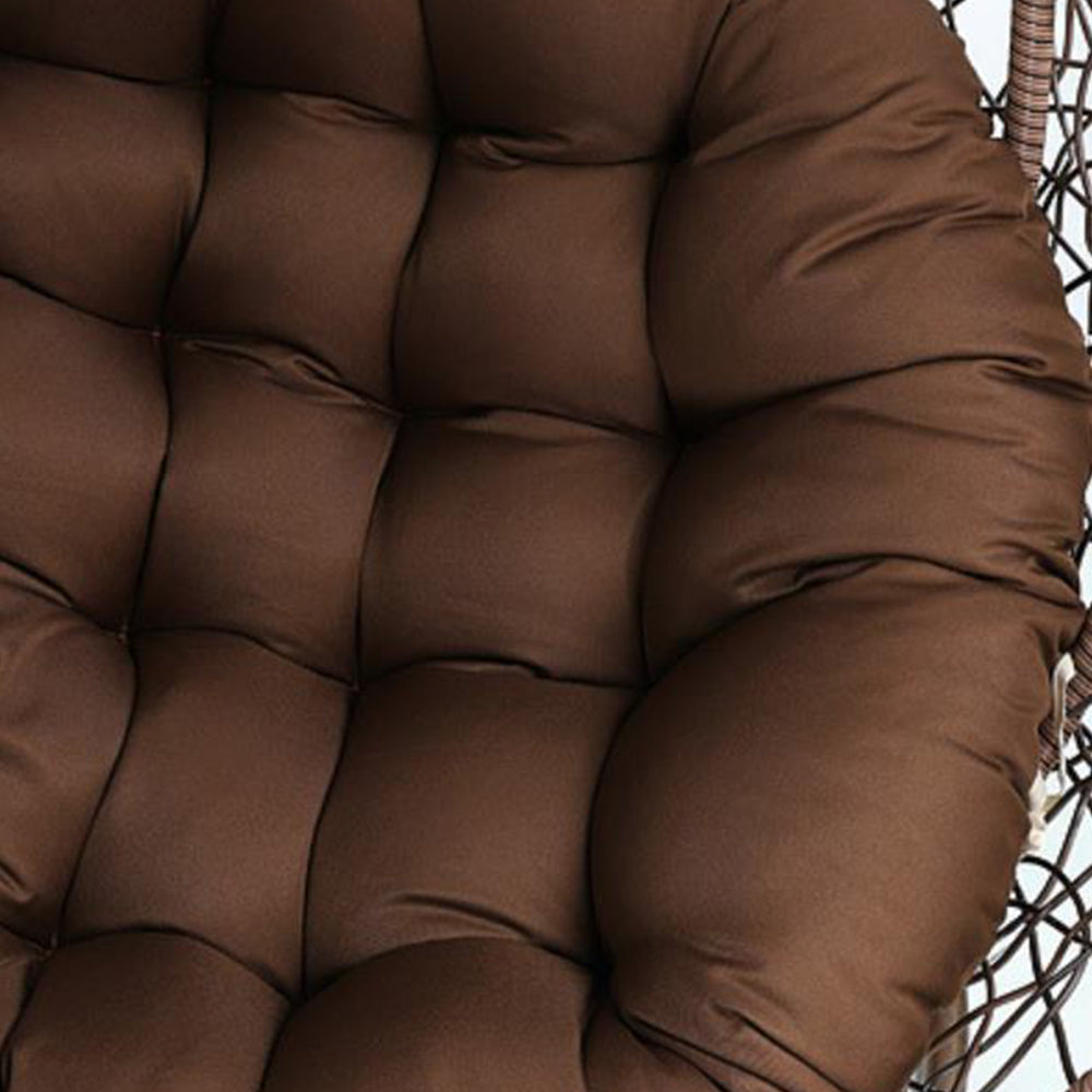 110cm Hanging Egg Chair Cushion Outdoor Hanging Backet Seat Cushion Pad Coffee