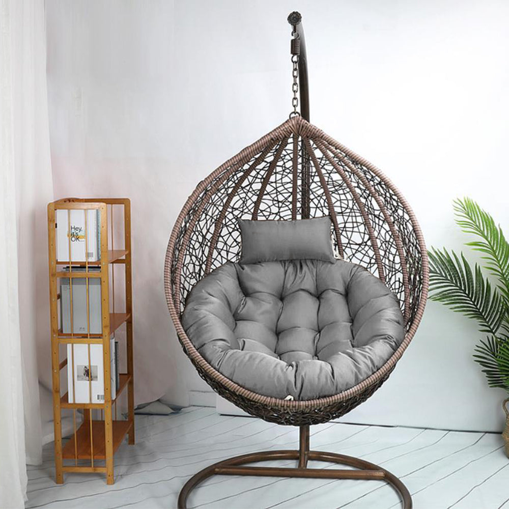 100cm Hanging Egg Chair Cushion Outdoor Hanging Backet Seat Cushion Pad Grey