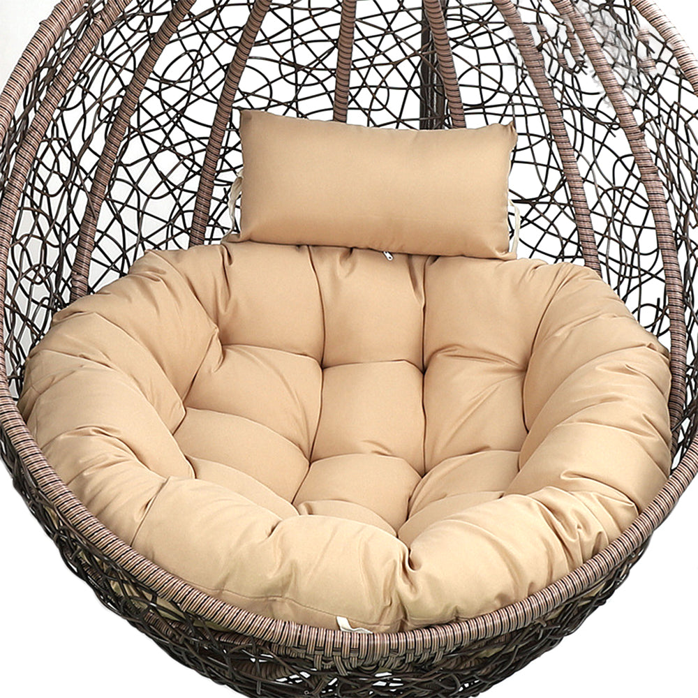 120cm Hanging Egg Chair Cushion Outdoor Hanging Backet Seat Cushion Pad Khaki