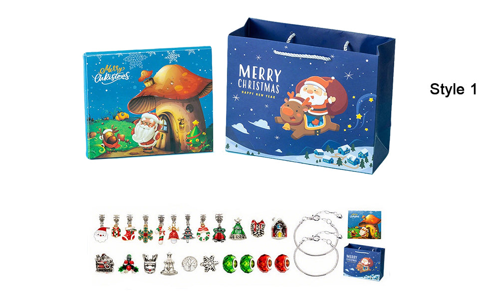 24 Days Christmas Advent Calendar Bracelet Making Kit Countdown Calendar