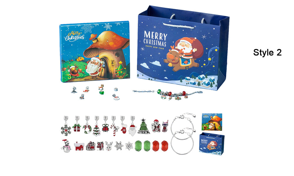 24 Days Christmas Advent Calendar Bracelet Making Kit Countdown Calendar