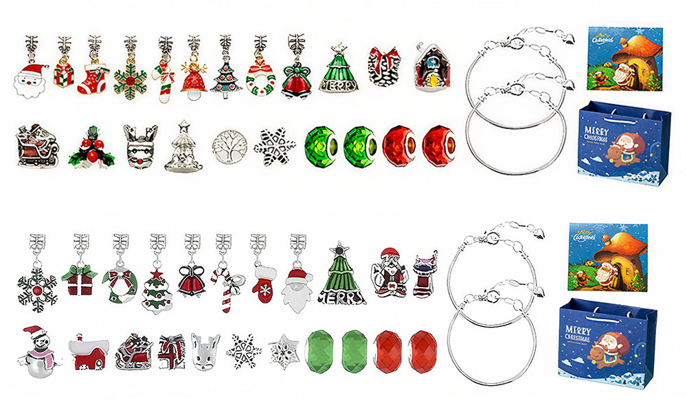24 Days Christmas Advent Calendar Bracelet Making Kit Countdown Calendar