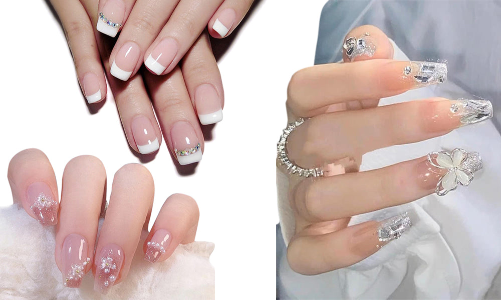 22Pcs Set Press-on nails Reusable Gel-on False Nail Tip Nail Art Tools