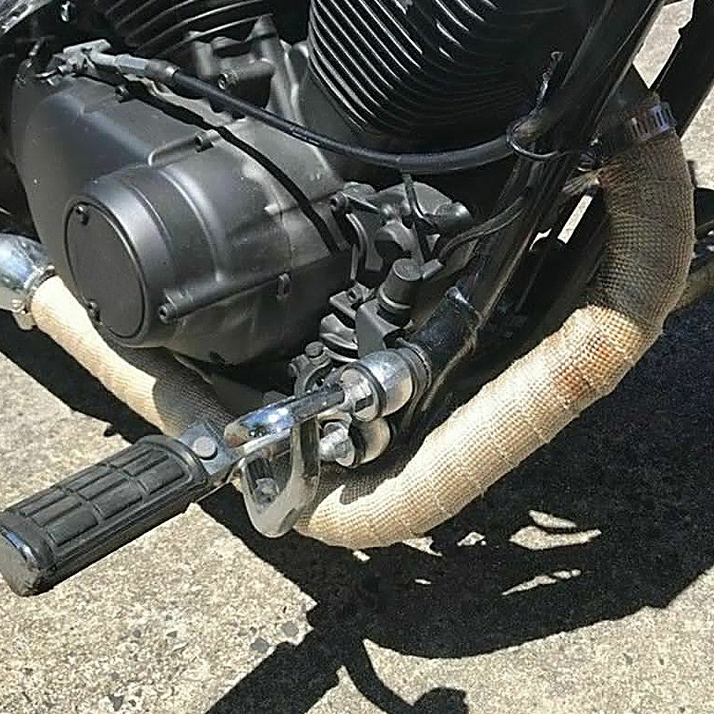 10M Motorcycle Exhaust Pipe Heat Insulation Tape Wrap Roll - Titanium Gold Color