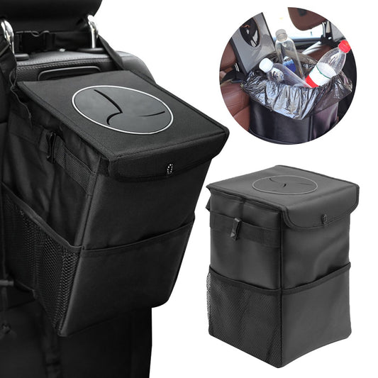 20x20x30cm Car Trash Can with Lid Mini Dustbin Leak-Proof Garbage Organizer