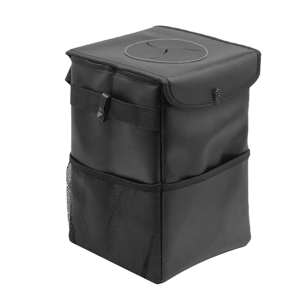 16x16x25cm Car Trash Can with Lid Mini Dustbin Leak-Proof Garbage Organizer