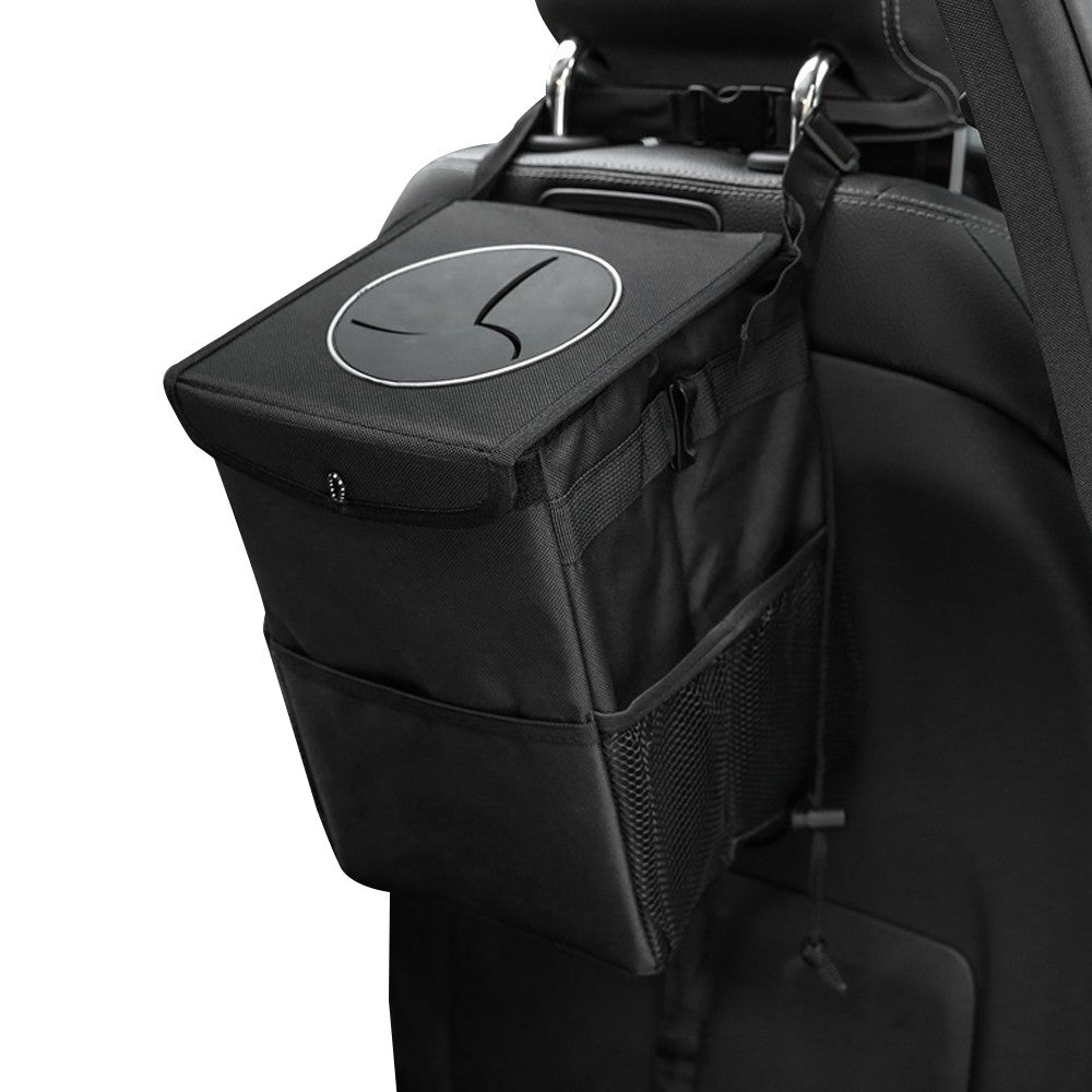 16x16x25cm Car Trash Can with Lid Mini Dustbin Leak-Proof Garbage Organizer