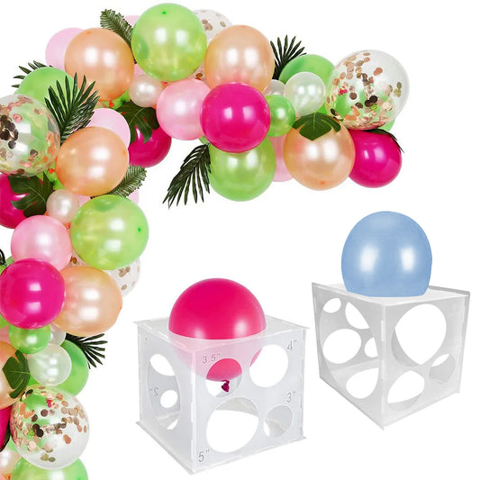 2Pcs 11Holes Collapsible Plastic Balloon Sizer Box Size Measurement Tool
