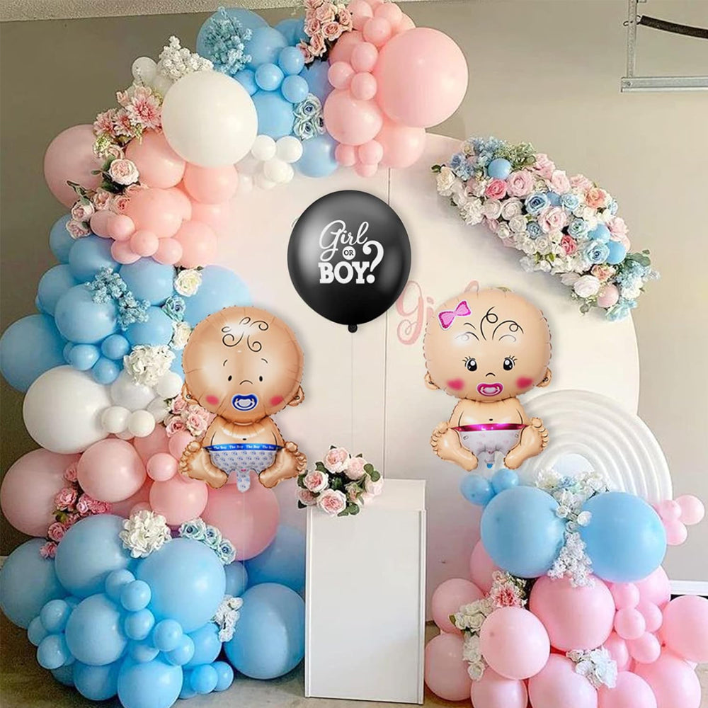 111Pcs Gender Reveal Balloon Set Arch Kit with Pink and Blue Balloons